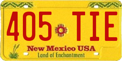 NM license plate 405TIE