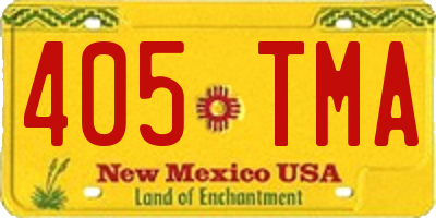 NM license plate 405TMA