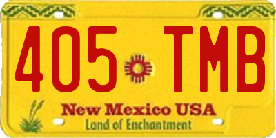 NM license plate 405TMB