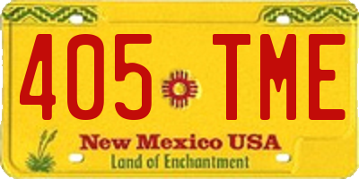 NM license plate 405TME