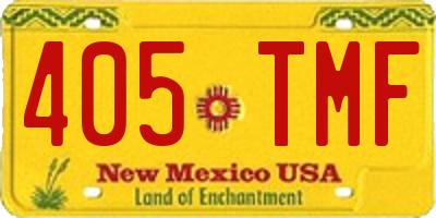 NM license plate 405TMF