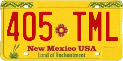 NM license plate 405TML