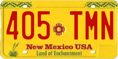NM license plate 405TMN