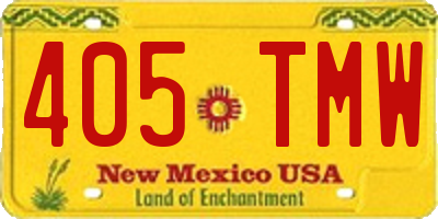 NM license plate 405TMW