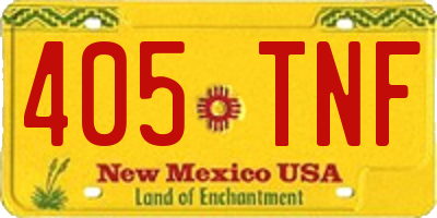 NM license plate 405TNF