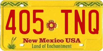 NM license plate 405TNQ