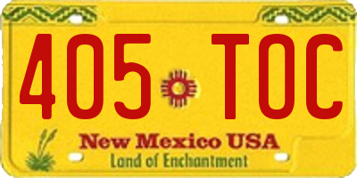 NM license plate 405TOC