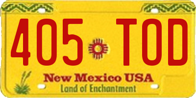 NM license plate 405TOD
