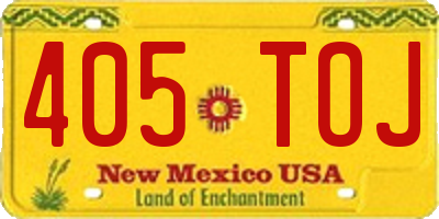 NM license plate 405TOJ