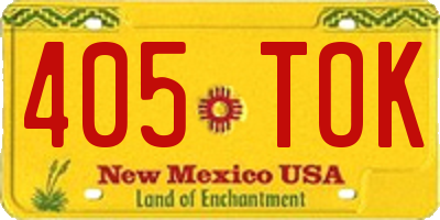 NM license plate 405TOK