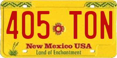 NM license plate 405TON