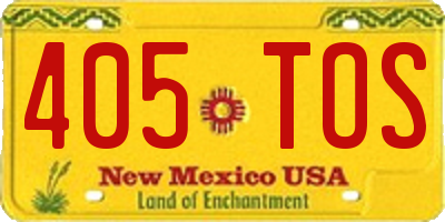 NM license plate 405TOS