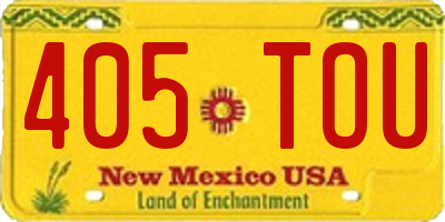 NM license plate 405TOU
