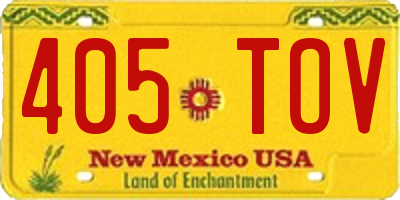 NM license plate 405TOV
