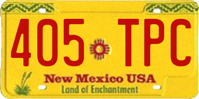 NM license plate 405TPC