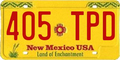 NM license plate 405TPD