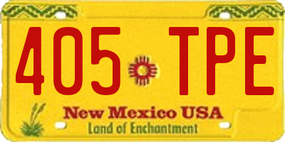 NM license plate 405TPE