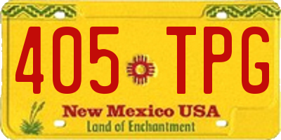 NM license plate 405TPG