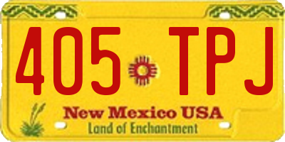NM license plate 405TPJ