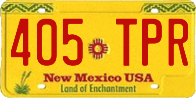 NM license plate 405TPR