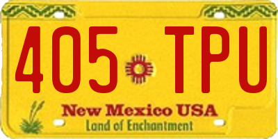 NM license plate 405TPU