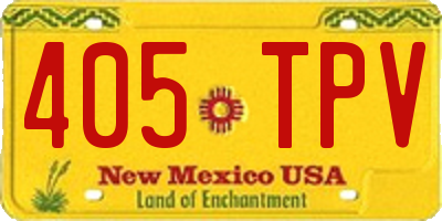 NM license plate 405TPV