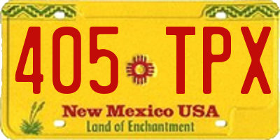 NM license plate 405TPX