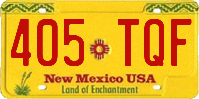 NM license plate 405TQF