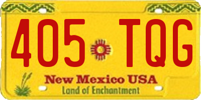 NM license plate 405TQG