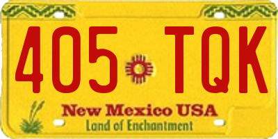 NM license plate 405TQK