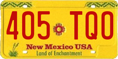 NM license plate 405TQO