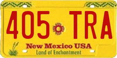 NM license plate 405TRA
