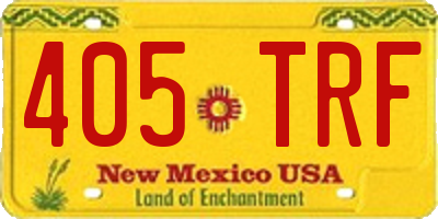 NM license plate 405TRF