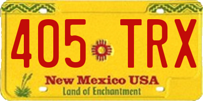 NM license plate 405TRX