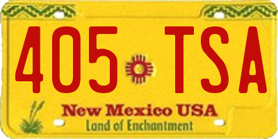 NM license plate 405TSA