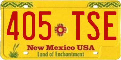 NM license plate 405TSE