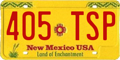 NM license plate 405TSP