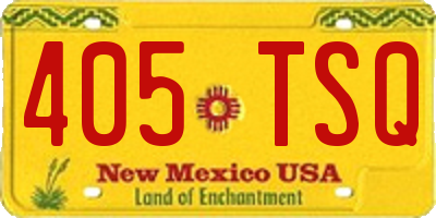 NM license plate 405TSQ