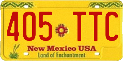 NM license plate 405TTC