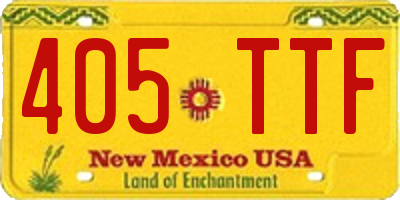 NM license plate 405TTF