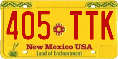 NM license plate 405TTK