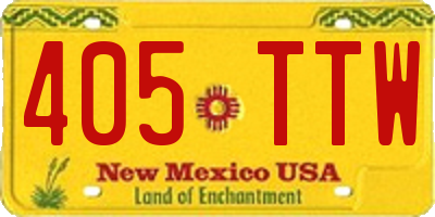 NM license plate 405TTW