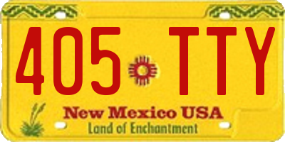NM license plate 405TTY