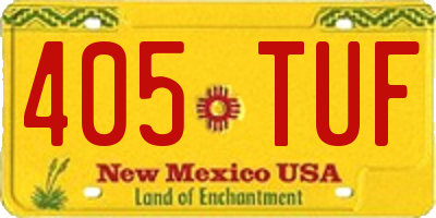 NM license plate 405TUF
