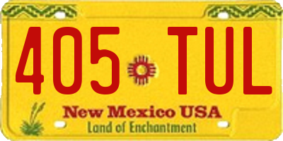 NM license plate 405TUL