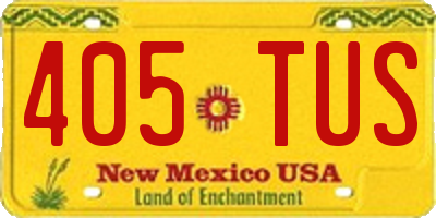 NM license plate 405TUS