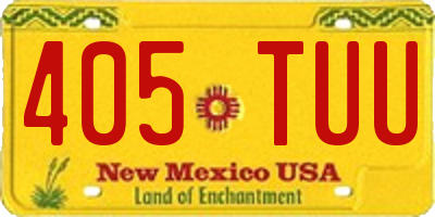 NM license plate 405TUU