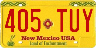 NM license plate 405TUY