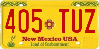 NM license plate 405TUZ