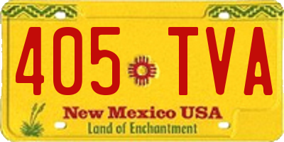 NM license plate 405TVA